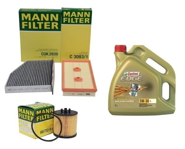 Volkswagen Golf 5 1.6 FSI Motor Periyodik Bakım Seti Mann Marka Castrol Motor Yağlı C30831 - HU7126X - CUK2939
