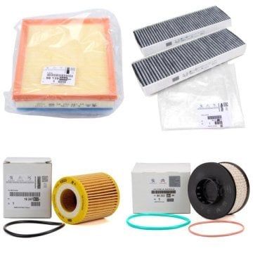 Peugeot 2008 1.5 Bluehdi Periyodik Yağ Bakım Filtresi Seti Karbonlu Polen Orjinal 9813908880 - 1680682480 - 9820226380 - 9833351080