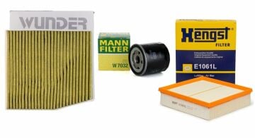 Mercedes W117 Kasa CLA Serisi 180 D Periyodik Bakım Filtre Seti Hengst Marka W7032 - E1061L - WPK721