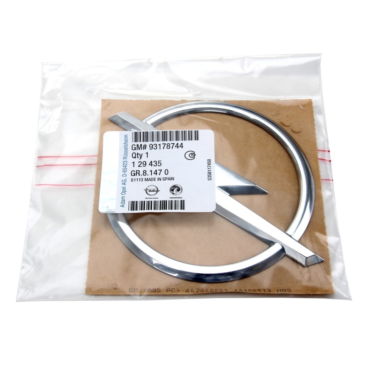 Opel Astra H Sedan Arka Opel Amblemi 93178744ah/