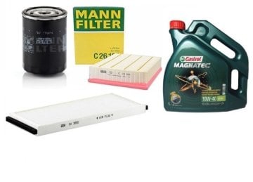 Volkswagen Passat 1.6 Benzinli Motor Filtre Bakım Seti Mann Marka Castrol Motor Yağlı (Yakıt Hariç) W7195 - C26168 - CU3955