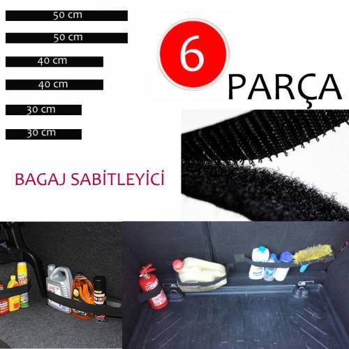 Oto Bagaj Sabitleyici Bagaj Düzenleyici Cırt Bant 6 Parça