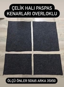 Çelik Halı Paspas 5 Parça Overloklu