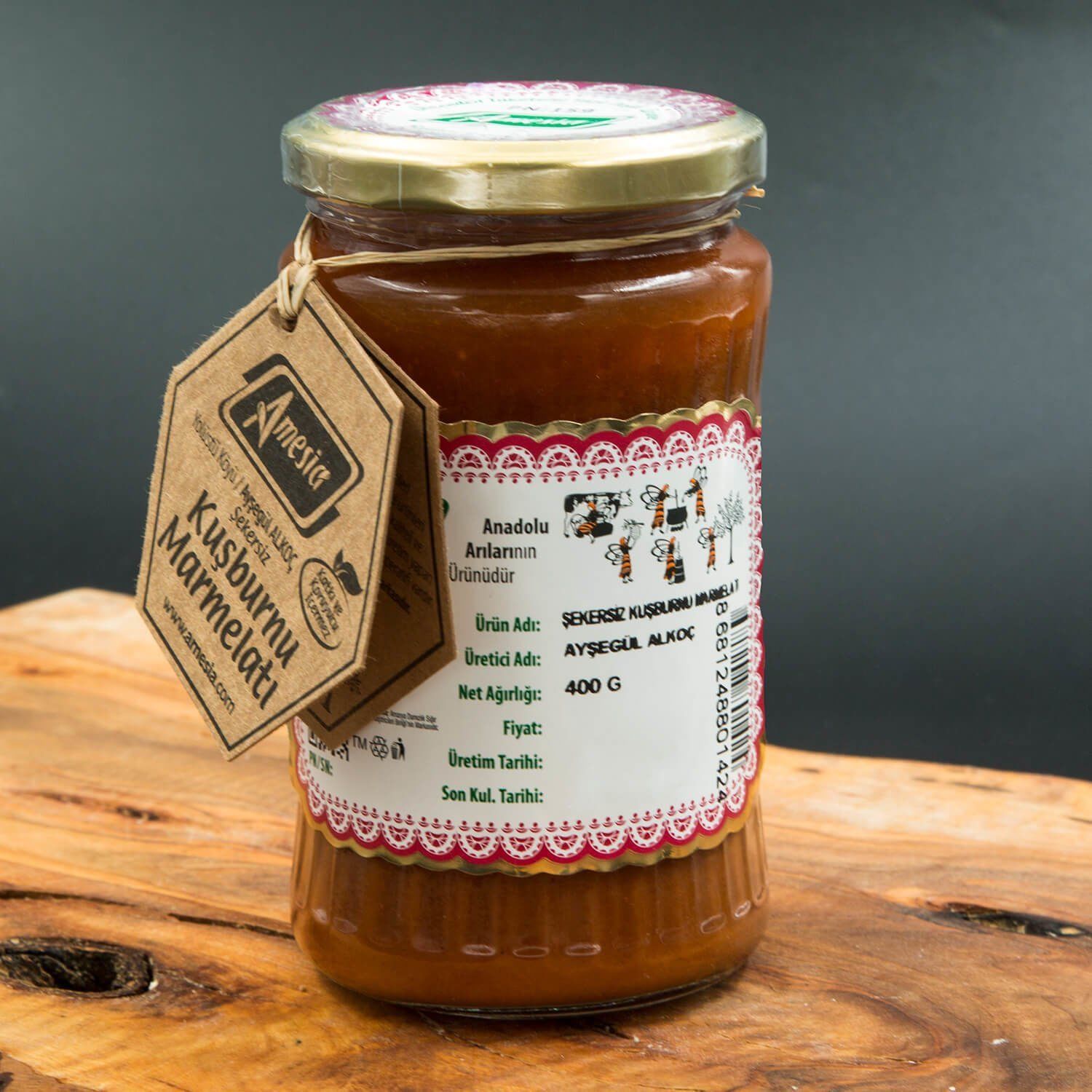 KUŞBURNU MARMELATI ŞEKERSİZ 400 G.