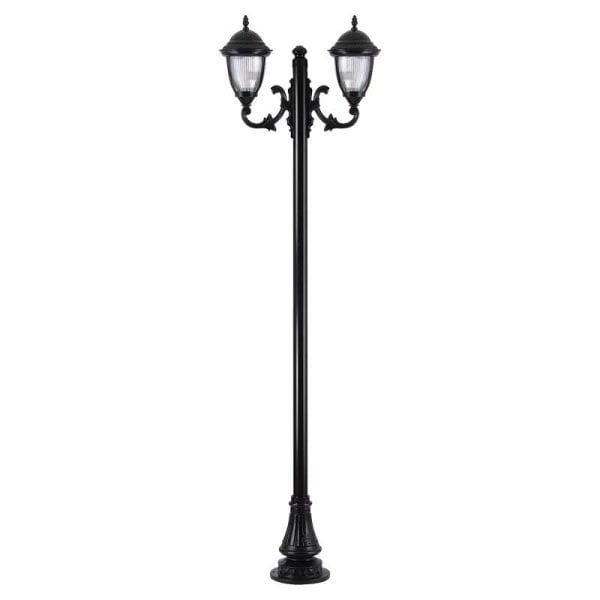 Alüminyum Polikarbon Süslü Camlı Park Bahçe Aydınlatma Direği 75x260cm