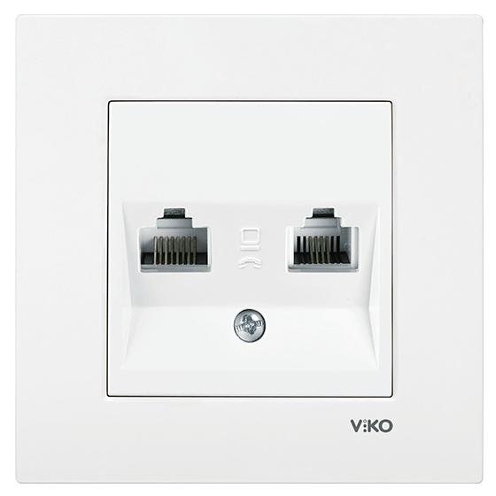 Viko Karre Data/Nümeris Telefon Prizi (RJ45 Cat6/RJ11) Çerçeveli