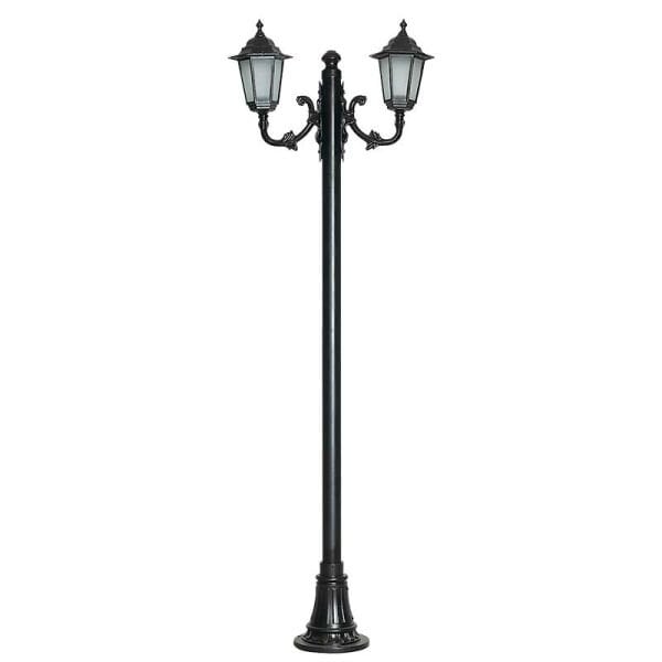 Orta Boy Altıgen Döküm Fenerli Park Bahçe Aydınlatma Direği 75x260cm