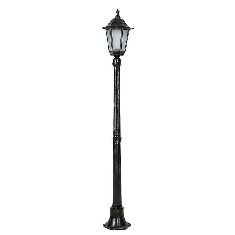 Orta Boy Altıgen Döküm Fenerli Park Bahçe Aydınlatma Direği 25x175cm
