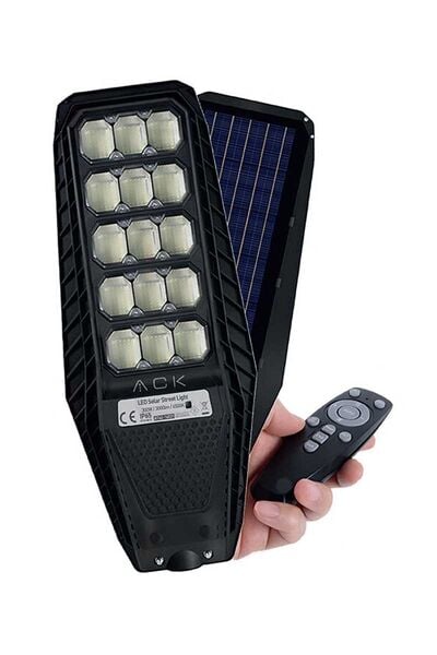 Ack At42-16031 300w Ip65 6500k Sıyah Govde Solar Sokak Armaturu