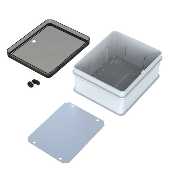 250x300x145 Şeffaf Kapaklı Taban Saclı Pano