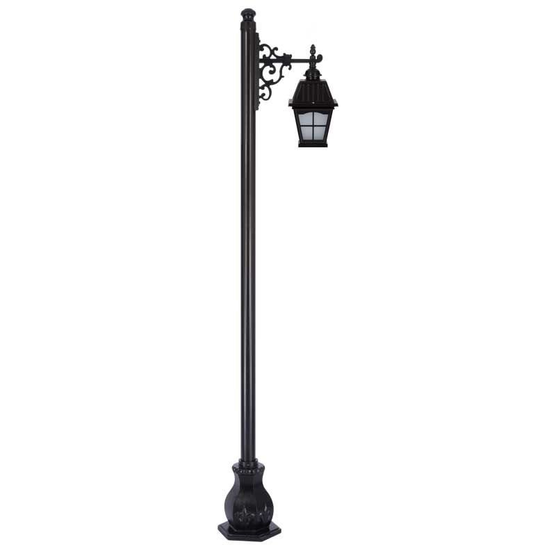 Alüminyum Döküm Pencereli Kare Kapaklı Park Bahçe Ayd. Direği 50x280cm