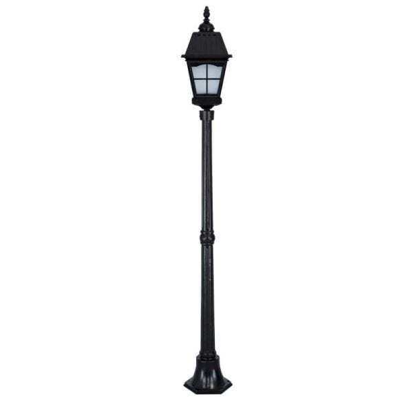 Alüminyum Döküm Pencereli Kare Kapaklı Park Bahçe Ayd. Direği 23x175cm