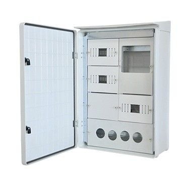 500x700x220 mm Harici ve Harici Duvar Tip Şantiye Panosu (Trifaze Sayaç+27 Sigorta+4 Priz)