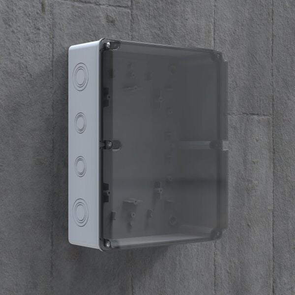 290x230x100 mm Sıva Üstü Şeffaf Kapaklı Buat Kutusu