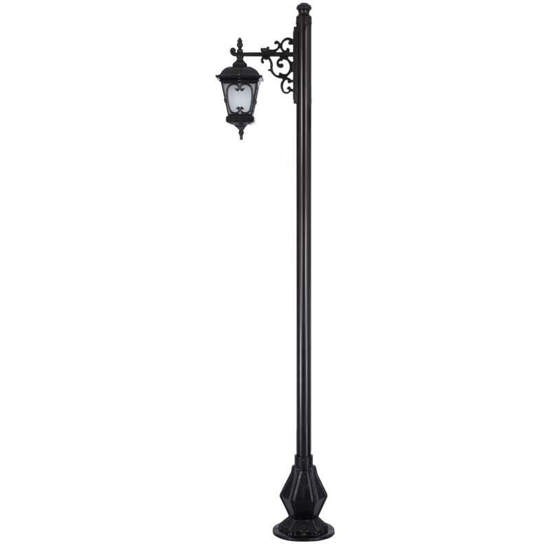 Alüminyum Dekoratif Kare Fenerli Park Bahçe Aydınlatma Direği 50x280cm