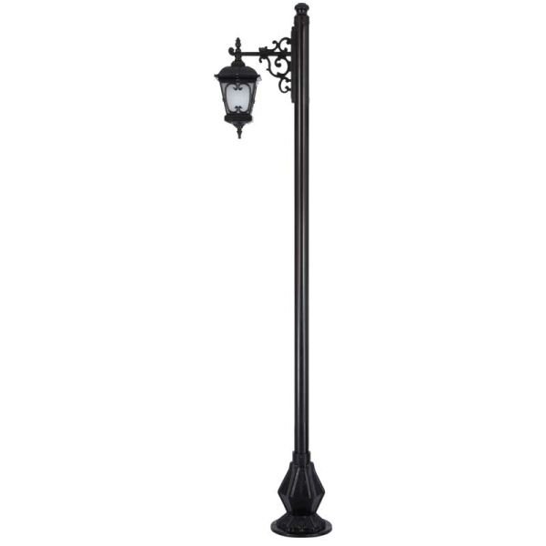 Alüminyum Dekoratif Kare Fenerli Park Bahçe Aydınlatma Direği 50x280cm