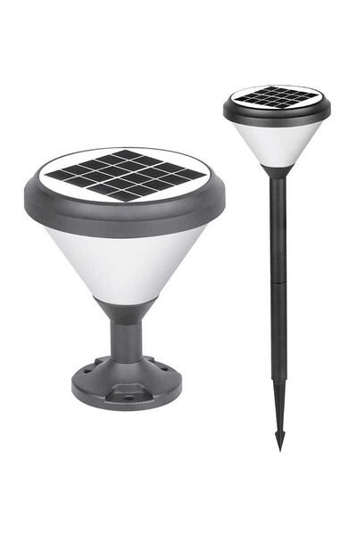 ACK AG60-07801 8W/h 3000K Günışığı Yuvarlak Solar Led Bahçe Armatürü