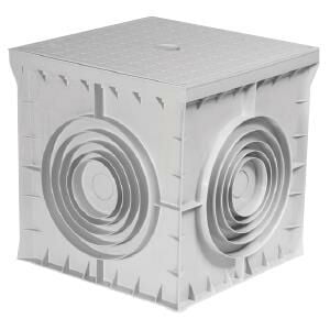 20x20x20 mm Termoplastik Yeraltı Buat, Düz Gri Kapaklı