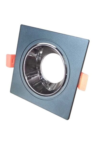 ACK AH03-07031 Platin Silver Reflektörlü Siyah Kare Spot Kasası