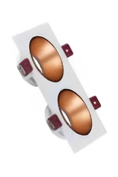 ACK AH03-07320 Rose Gold Reflektörlü Beyaz Çift Kare Spot Kasası