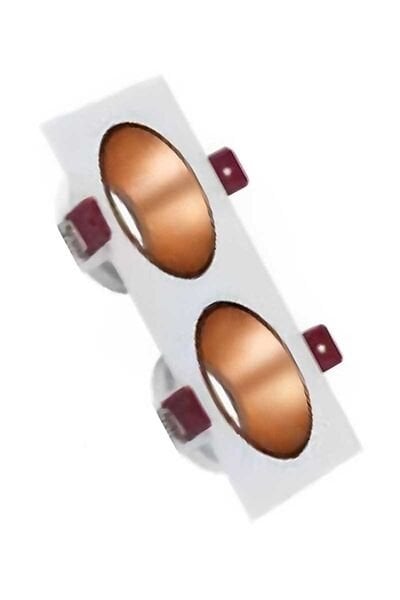ACK AH03-07320 Rose Gold Reflektörlü Beyaz Çift Kare Spot Kasası