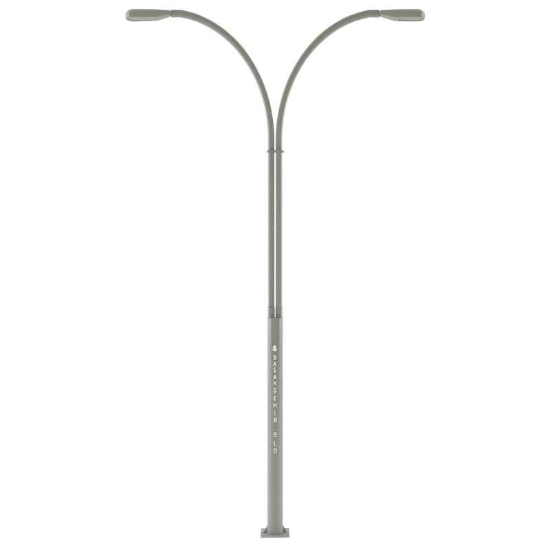 Cadde Model Yüksek Çelik Boru Park Bahçe Aydınlatma Direği 400x800cm