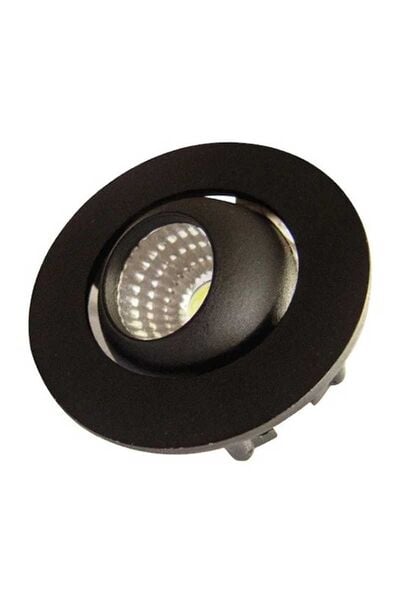 ACK AH06-00331 6500K Beyaz 3W Siyah Kasa Sıva Altı Led Spot Lamba