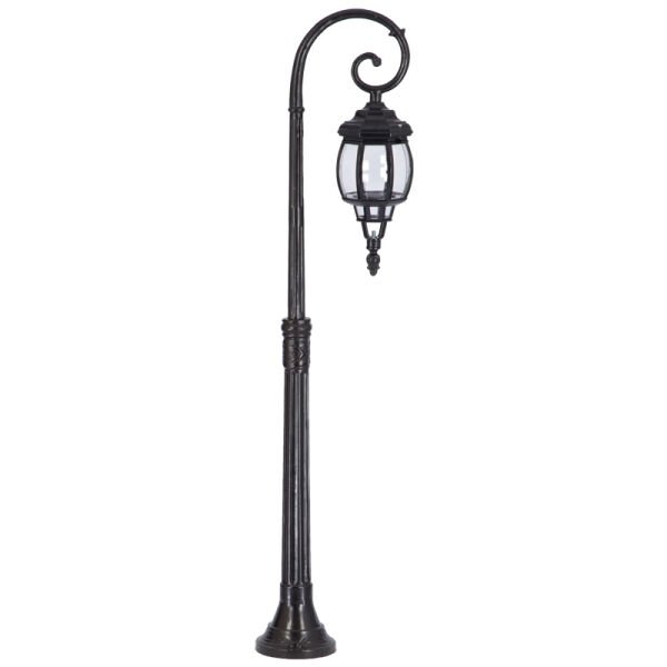 Sekizgen Abs Fenerli Alüminyum Çim Direkli Park Bahçe Armatürü 30x140cm