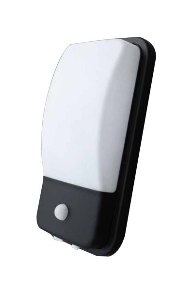 ACK AH07-05431 6500K Beyaz 20W Siyah Kasa Ip44 Sensörlü Led Duvar Apliği