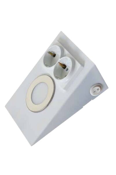 ACK AH11-00200 3000K Günışığı 2.5W Beyaz Kasa Ledli Prizli Tezgah Altı Armatür