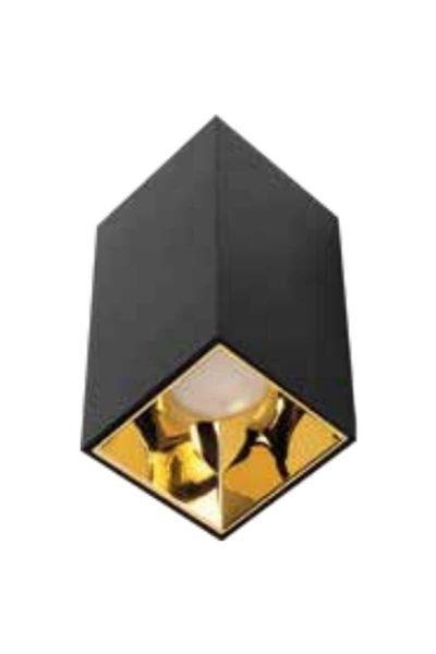 ACK AH12-07561 Parlak Gold Reflektör Kare Siyah Kasa Sıva Üstü Dekoratif Armatür