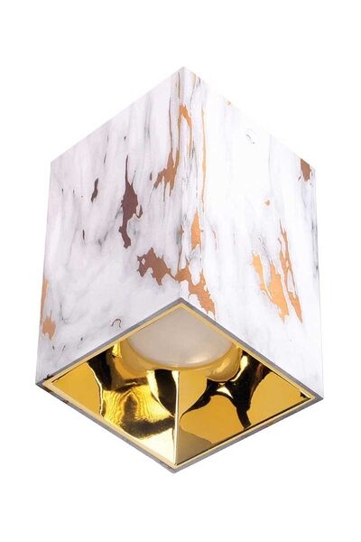 ACK AH12-07563 Parlak Gold Kare Gold Mermer Sıva Üstü Dekoratif Tavan Armatürü