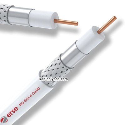 Erse RG6 U4 Cu/AL 75 Ohm Koaksiyel Çanak Uydu Anten Kablosu