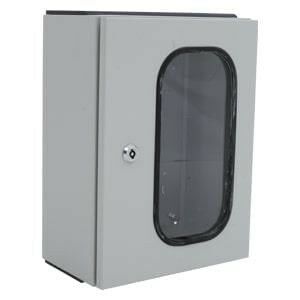 50x70x20 cm Camlı Metal Harici Duvar Tipi Taban Saçlı Tam Etanj Pano, Ip 65