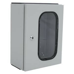 50x70x20 cm Camlı Metal Harici Duvar Tipi Taban Saçlı Tam Etanj Pano, Ip 65