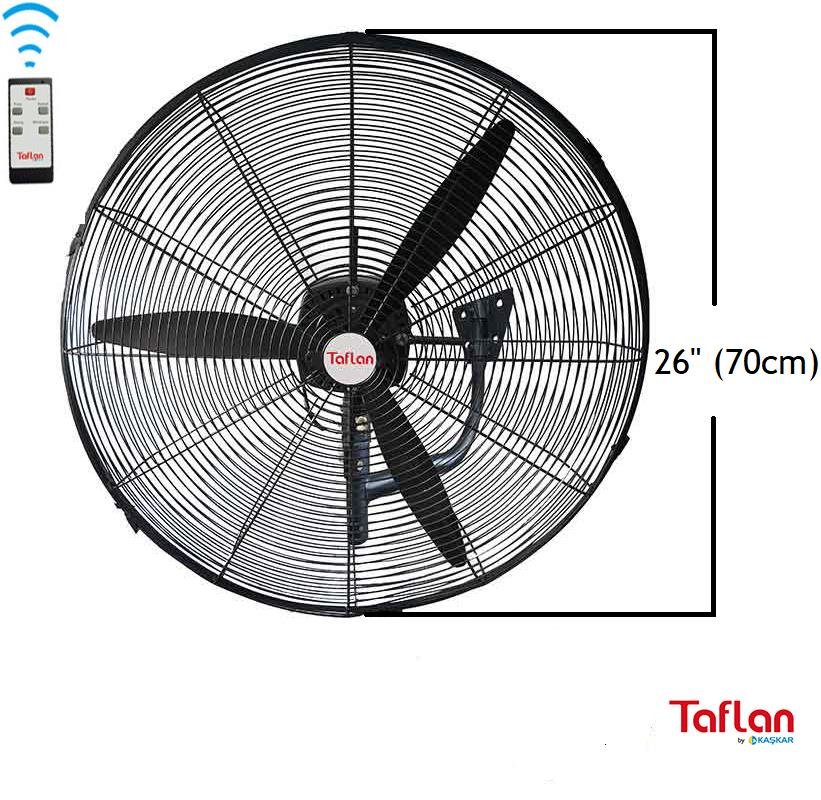 Taflan FLW-650 Uzaktan Kumandalı Sanayi Tipi Duvar Vantilatörü 180W 70cm