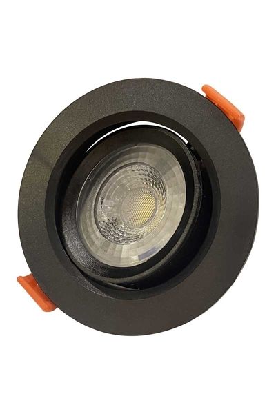 ACK AD01-00501 3000K Günışığı 5W Siyah Kasa Sıva Altı Yuvarlak Led Spot Lamba
