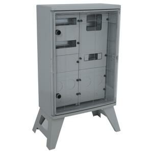 50x70x24,5cm Şeffaf Kapaklı ABS Şantiye Panosu, 1Trifaze Sayaç,8Ad. Priz,16 Ad. Sigorta