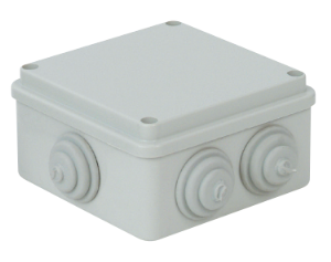 190x145x80 mm Tıpalı Kare ABS Sıva Üstü Rekor Yüzeyli Opak Buat, IP65 H.Free