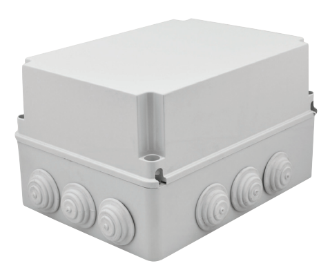 250x200x160 mm Tıpalı Kare Derin ABS Sıva Üstü Rekor Yüzeyli Opak Buat, IP65 H.Free