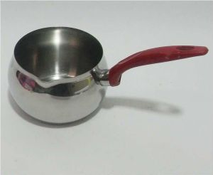 Büyük Boy Küre Model Paslanmaz Çelik Cezve Tek Saplı 800ml Sütlük
