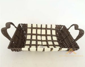 DEKORATİF PLASTİK DOKUMA 27X21 CM EKMEK SEPETİ