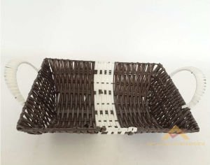DEKORATİF PLASTİK DOKUMA 27X21 CM EKMEK SEPETİ