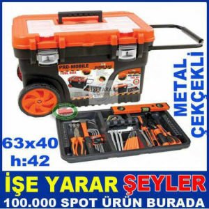 METAL KİLİTLİ TEKERLEKLİ PROMOBİL METAL ÇEKÇEKLİ TAM PROFESYONEL EN BÜYÜK BOY SAĞLAM TAKIM ÇANTASI