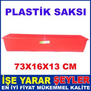 73 CM KIRMIZI DİKDÖRTGEN PLASTİK BALKON SAKSI