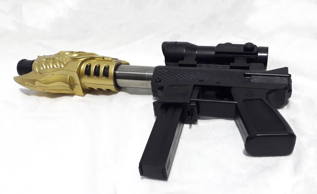 34cm Uzunluğunda Boncuklu Tekli Tec-9 Siyah ve Özel Desenli