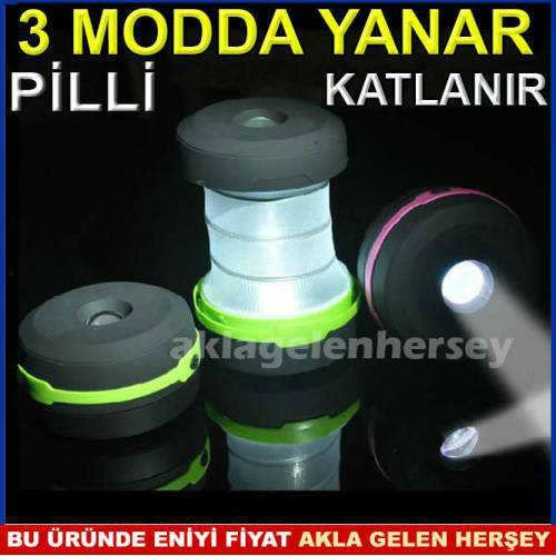 AKORDEON MODEL ASKILI FENER LEDLİ KAMP LAMBASI-1