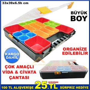 ORGANİZE EDİLEBİLEN BÜYÜK BOY EDEVAT ÇANTASI