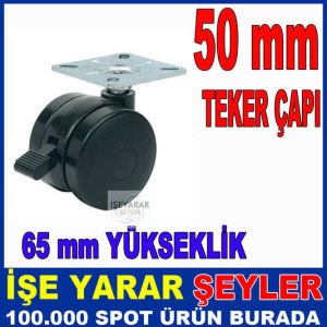 50mm sağlam balata sistem frenli döner tabla düz çelik platformlu çok amaçlı sehpa mobilya tekerleği
