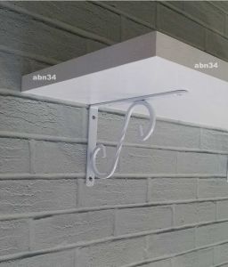 Beyaz 2 Adet Metal Ferforje Raf Ayağı 24x16cm L Ayak Vidalarla Dübelleri Dahil Çelik Raf Altı Demiri